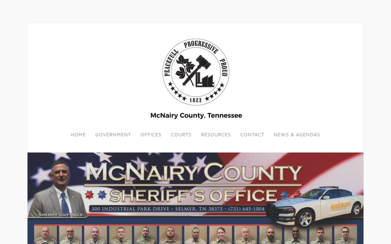 McNairy County Sheriff official arrest and custody information page
