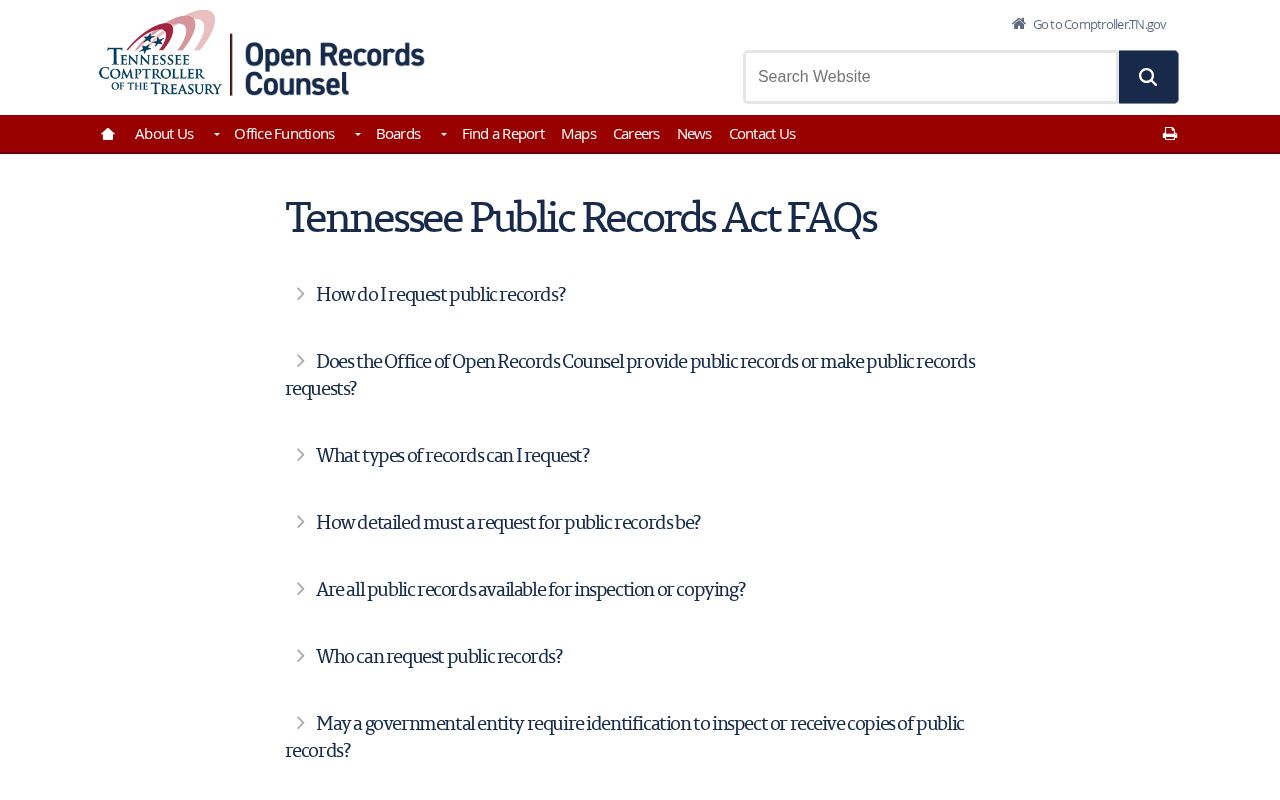 Tennessee public records guidance for McNairy County arrest record requests